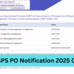 Official IBPS PO 2025 notification PDF banner displaying exam dates, vacancies, and eligibility details