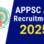 APPSC Assistant Engineer Recruitment 2025 thumbnail with official APPSC emblem on the left and bold text “APPSC AE Recruitment 2025” on a blue background