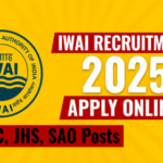 IWAI Recruitment 2025 thumbnail banner with official logo, bold text highlighting LDC, JHS, SAO posts, and apply online details on a yellow background.